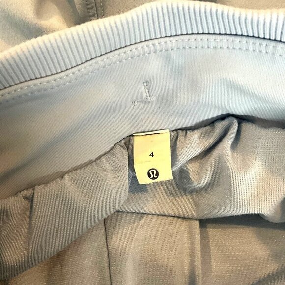 Lululemon Size 4 Beyond the Studio Crop Pants Blue Linen Drawstring - Picture 7 of 7